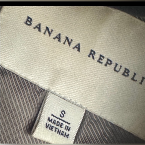 Banana Republic Navy Polka Dot Trench Coat Small Great Condition Preppy Classic - Picture 4 of 11